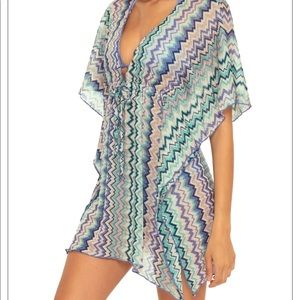 Chevron V-Neck Tie Waist Tunic